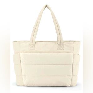 Cream Puffer Tote Bag